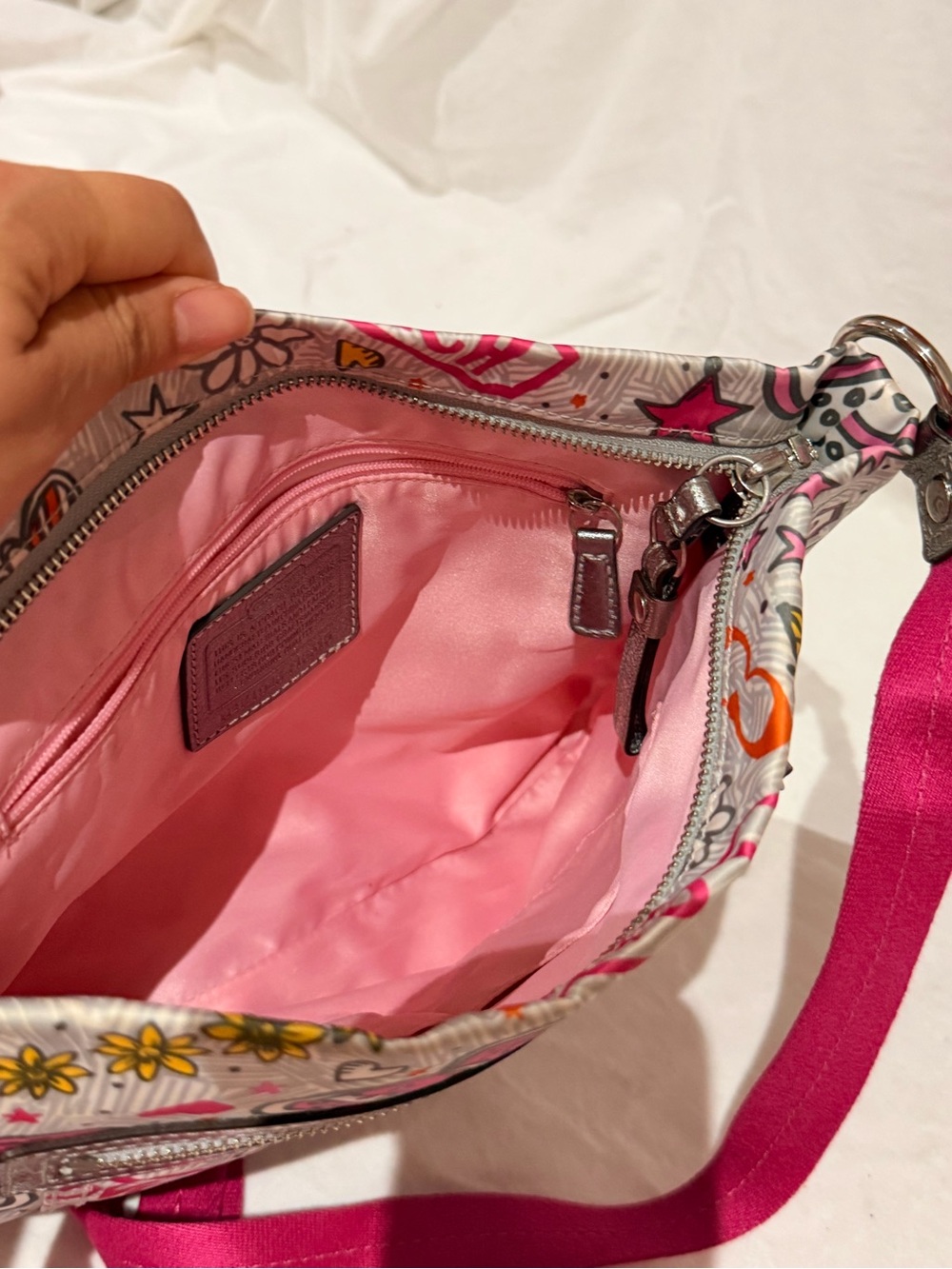 Coach Poppy Butterfly Graffiti Cross Body Purse Bag - Gem